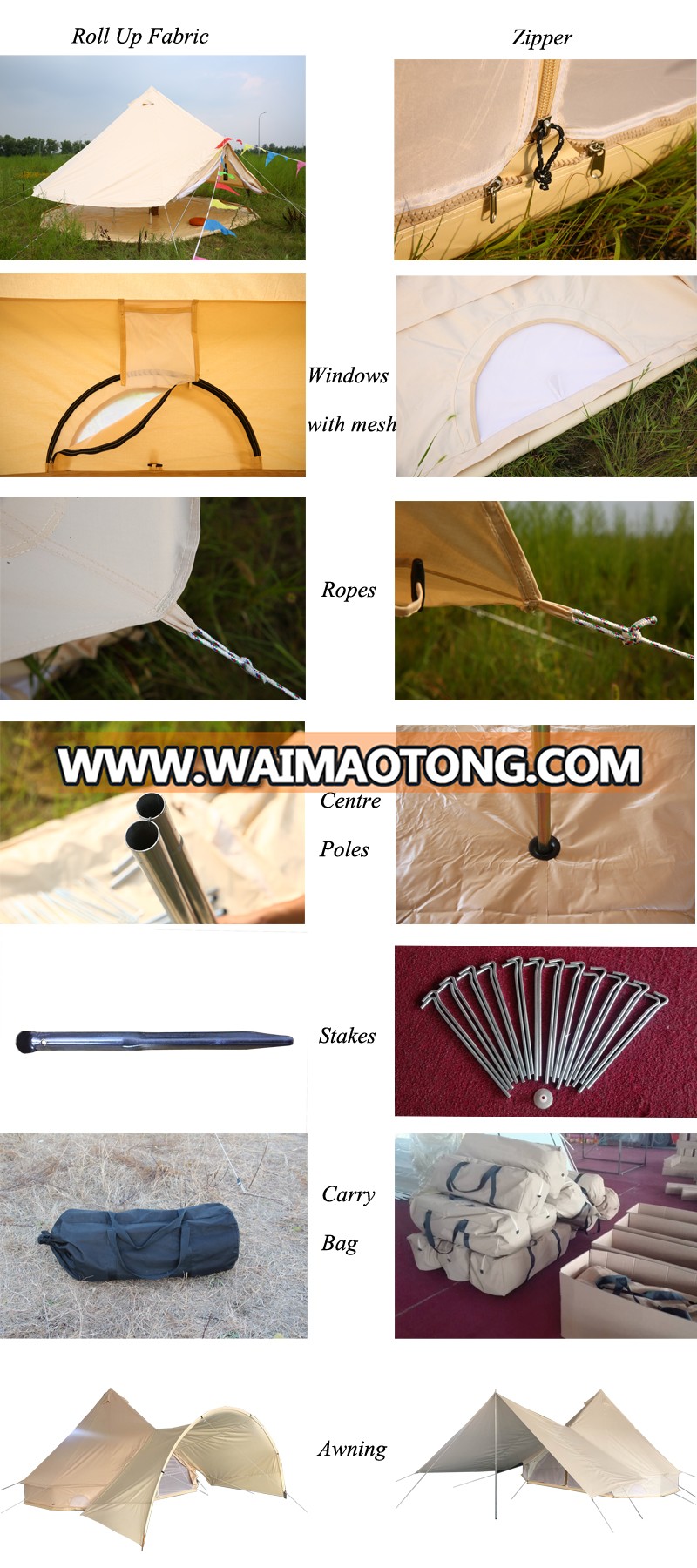 5M Cotton Canvas Waterproof Tent Event Luxury Tent