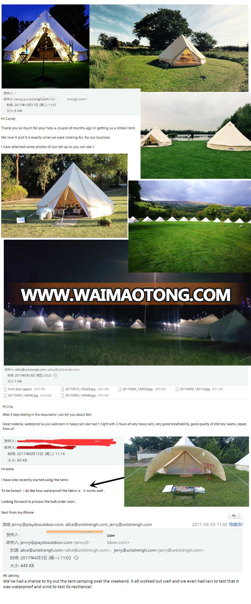 5M Cotton Canvas Waterproof Tent Event Luxury Tent