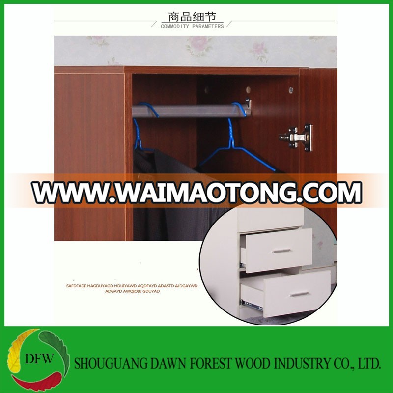 cheap price laminate wardrobe design with drawer