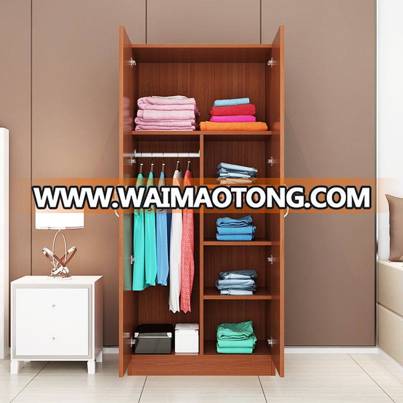 bedroom furniture Melamine particle board two doors wardrobe cabinet