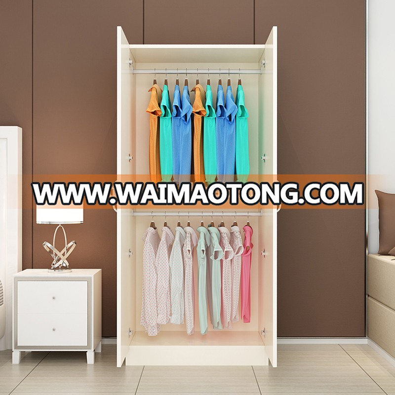 bedroom furniture Melamine particle board two doors wardrobe cabinet