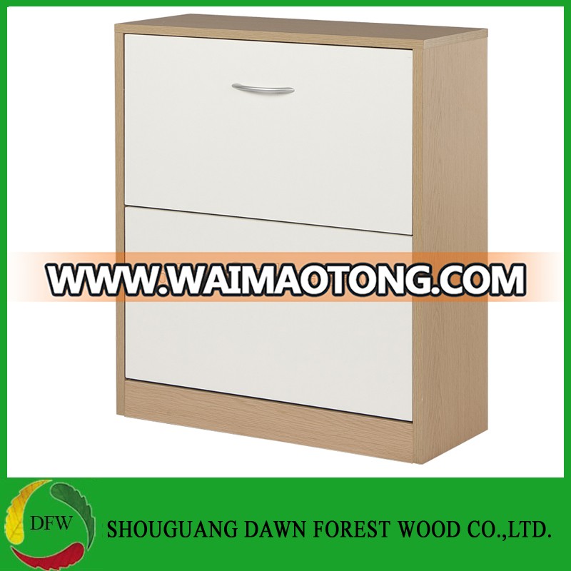 Morden style shoe cabinet in melamine wooden board material simple 3 Layer Melamine Shoes Cabinet