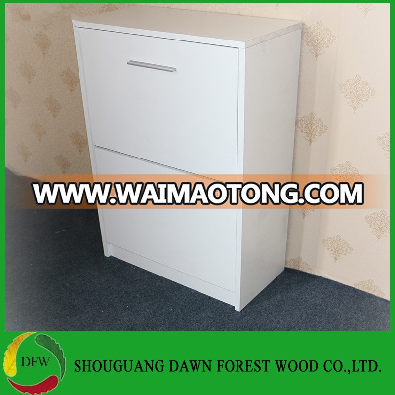 Morden style shoe cabinet in melamine wooden board material simple 3 Layer Melamine Shoes Cabinet