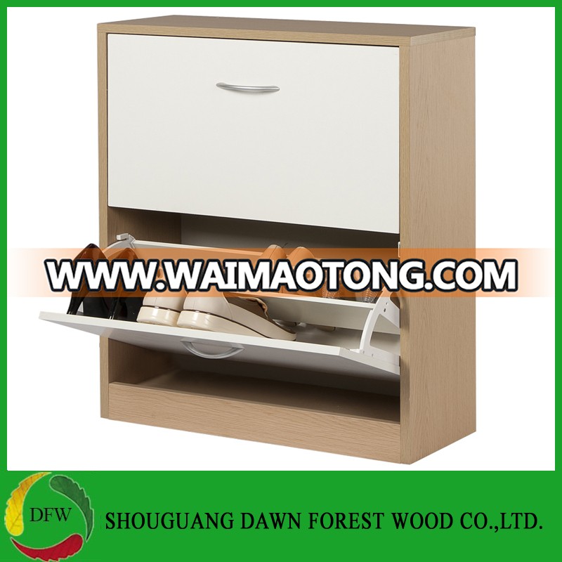 Wooden MFC Shoe Storage Cabinet 2 Drawer Footwear Stand Rack Unit Cupboard