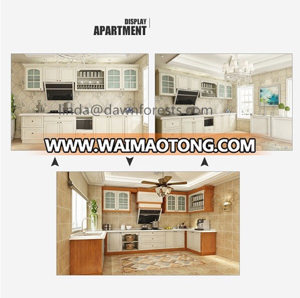 PVC faced MDF Kitchen Cabinet Doors with glass(customized)